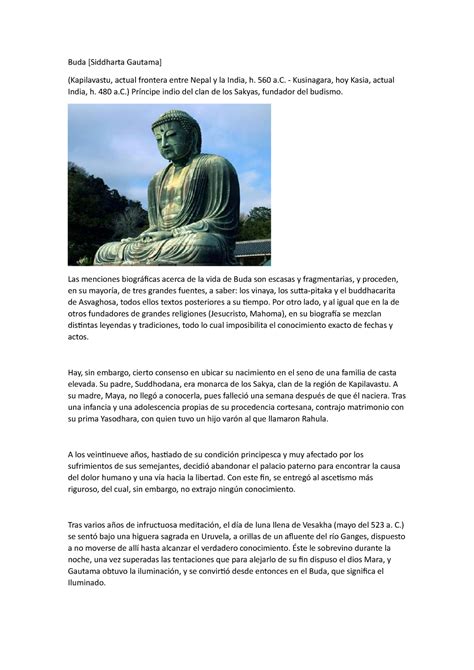 Buda Trabajo De La Biografia De Buda Buda Siddharta Gautama
