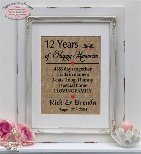 12th Anniversary Ts 12 Years Married 12 By Pepperandbluedesigns