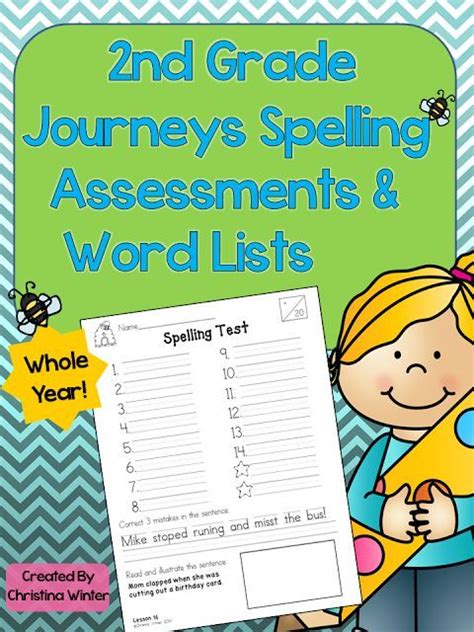 2nd Grade Spelling Assessments And Word Lists Year Long Bundle 2nd
