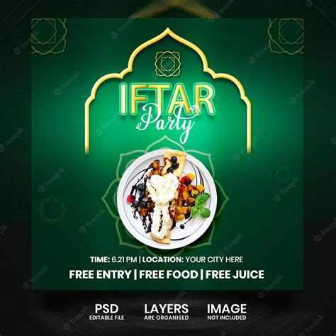 Premium Psd Ramadan Iftar Party Food Banner Design