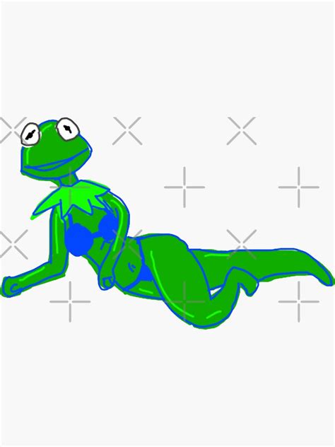 Dank Kermit Drawing Sticker For Sale By Garfieldslitter Redbubble