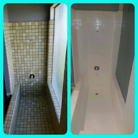 How to refinish a bathtub with rustoleum tub and tile kit. Shower makeover using Rustoleum Tub and tile paint. Turned ...