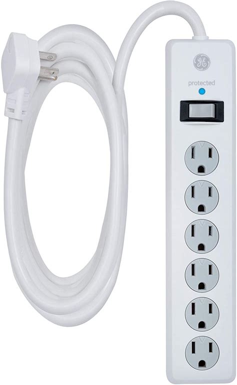 Ge 6 Outlet Surge Protector 10 Ft Extension Cord Power Strip 800