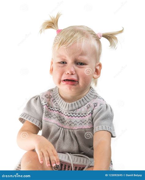 Crying Baby Girl Isolated Stock Image 123092695