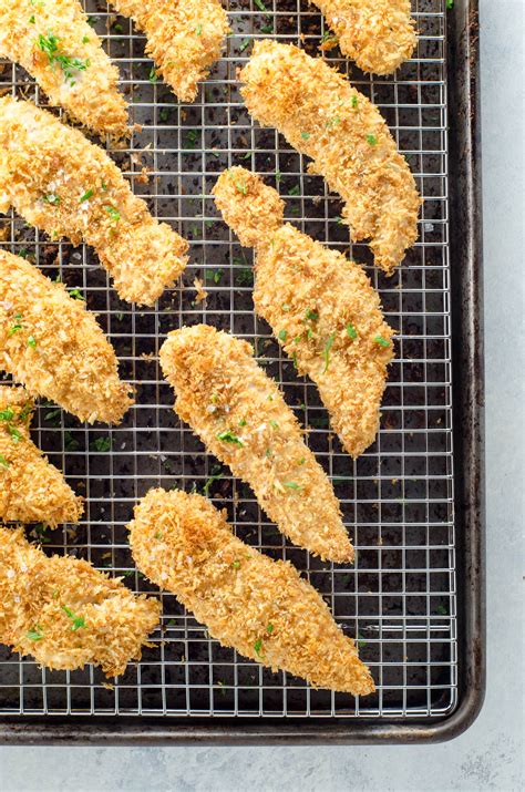 Recipe | courtesy of cat cora Crispy Baked Chicken Tenders with Parmesan and Garlic ...
