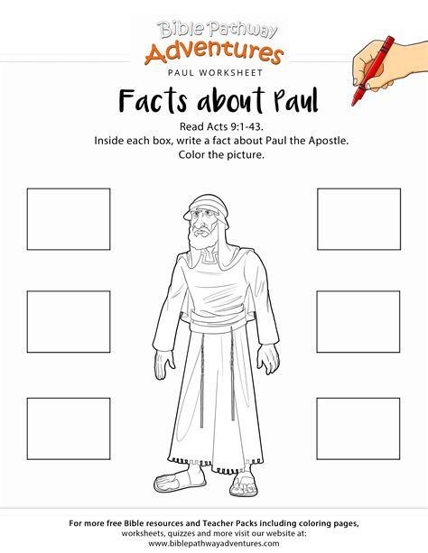 Facts About Paul Printable Bible Worksheet Adventure Zone Bible
