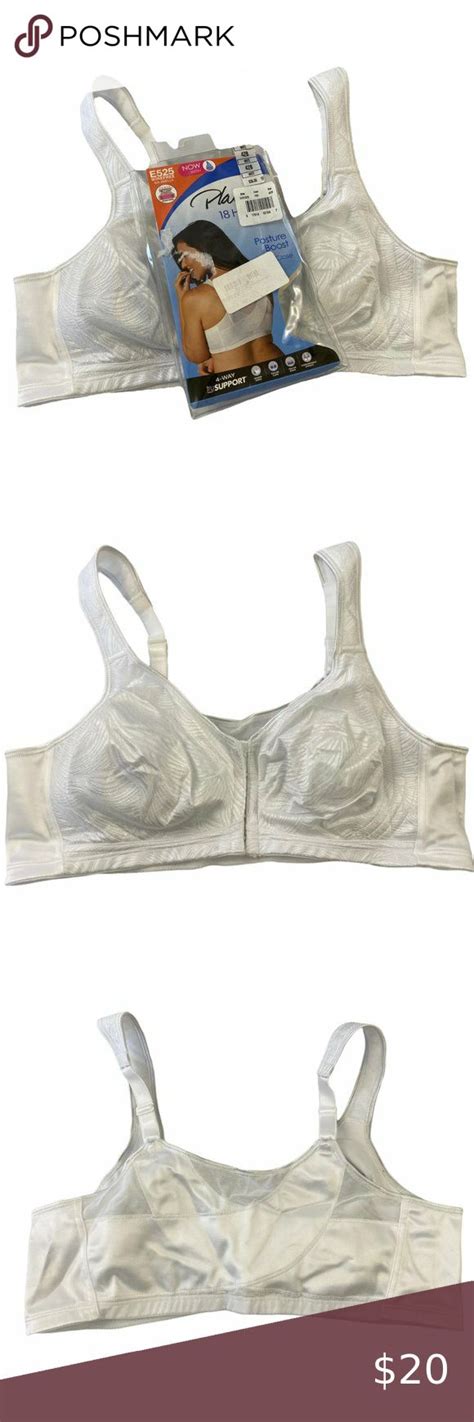 playtex white 18 hour e525 posture boost comfort strap wirefree bra size 42b wire free bras