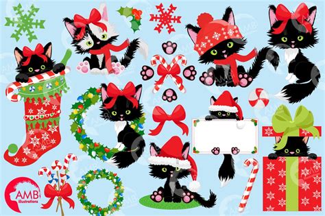 Black Cats Christmas Cats Graphics And Illustrations 364083