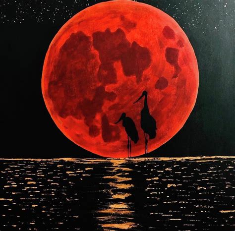 Blood Moon Painting By Steve Boquiron Pixels