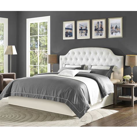 Dorel Living Lyric King Upholstered Headboard White Headboard