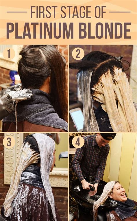 Don't expect to get from level 1, which is jet black or super dark brown, to platinum in one day. Once you decide to go platinum, here's what happens first ...
