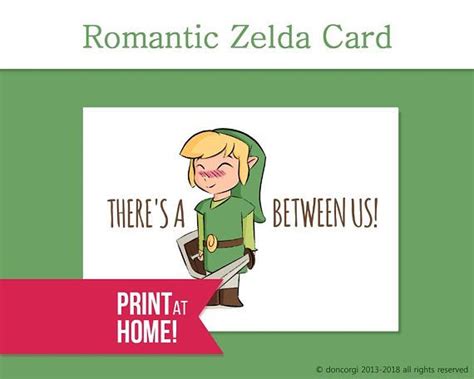 Legend Of Zelda Valentines Card Theres A Link Etsy Valentines