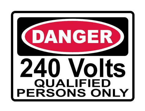 Danger 240v Safety Warning Decal Sticker Aus Made Sydney Stock