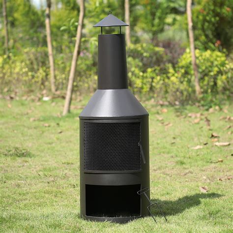 A smokeless fire pit, however, may produce a very negligible amount of smoke while lighting it. iKayaa Chimney Metal Patio Garden Outdoor Fire Pit - LovDock.com