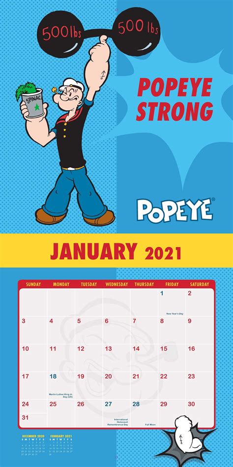2021 keyboard calendar strips / full color computer stick … from designerysigns.com. Popeye 2021 Wall Calendar - Book Summary & Video ...