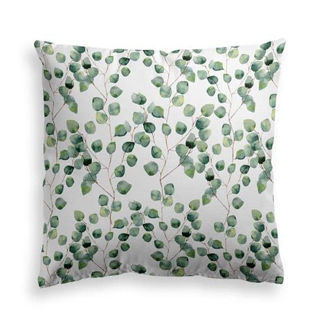 decorative throw pillow eucalyptus vines floral green pillow etsy