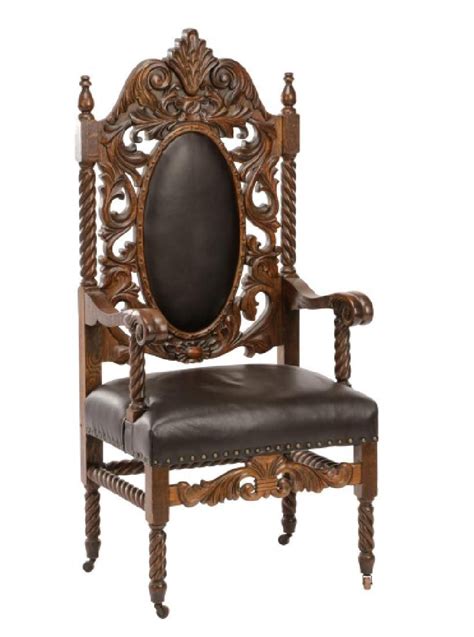 A Renaissance Revival Carved Oak Armchair Renaissance Furniture