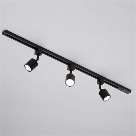 Mark locations of leds on the ceiling. 1M LED Kitchen Track Light Black With 3 Soho GU10 Fixture ...