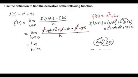 Calculs I Derivative Of X22x Using Definition Youtube