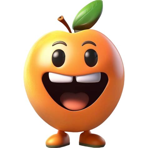 Orange Peach With Delighted Face Ai Generative 28884258 Png
