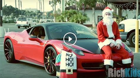 Santa In Ferrari 458 Hands Out Ts To Kids