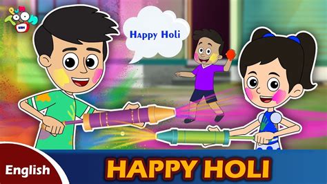 Happy Holi Holi Colours Moral Story How To Play Holi English
