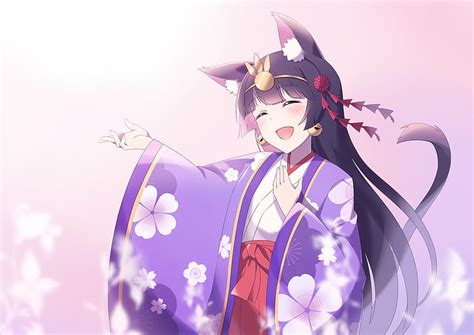 1920x1080px 1080p Free Download Anime Cat Girl Smiling Closed Eyes