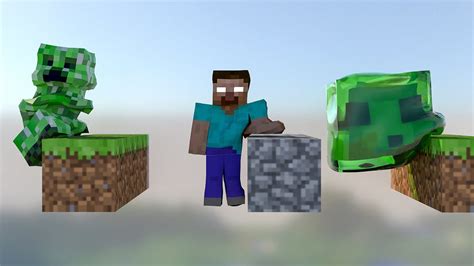 Minecraft Slime Creeper And Herobrine Softbody Race Youtube