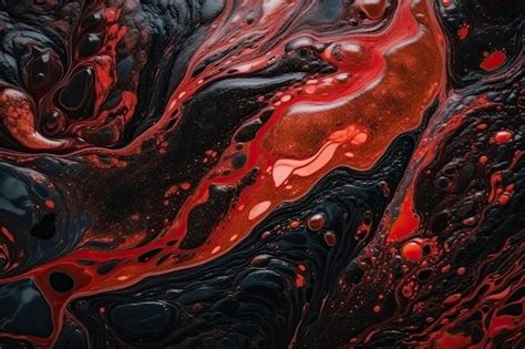 Premium Ai Image Closeup View Of A Mysterious Red And Black Substance