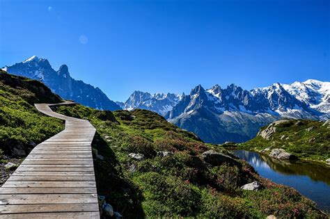 Tapeta Alpy Francja Chamonix Mont Blanc Góra Natura Niebo