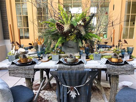 Farmhouse Tablescape In Brown Blue And Black Cindy Hattersley Design