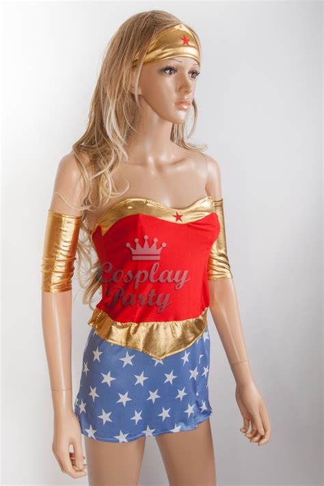 Our Teen Wonder Woman Costume Black Blonde Pussy