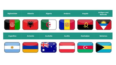 Flags Of 196 Countries Of The World As 3d Rectangular Button 17 Slide