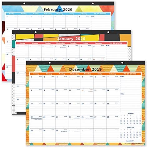 2020 Desk Calendars Monthly Calendar 17 X 12 Inches Large Pages