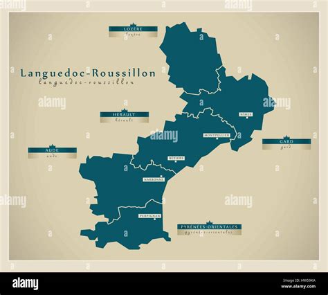Map Of Languedoc Roussillon Hi Res Stock Photography And Images Alamy