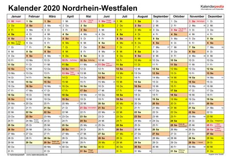 Jedes jahr zwischen 1800 und 2400 kann separat dargestellt werden. Kalender 2020 NRW: Ferien, Feiertage, PDF-Vorlagen