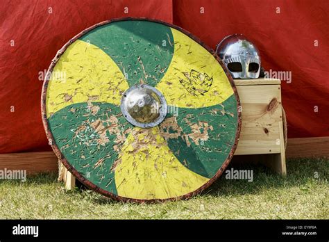 Viking Shield And Helmet In The Icelandic Festival Of Manitoba Gimli