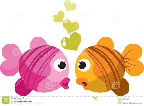Download Fish in love stock vector. Illustration of golden ...