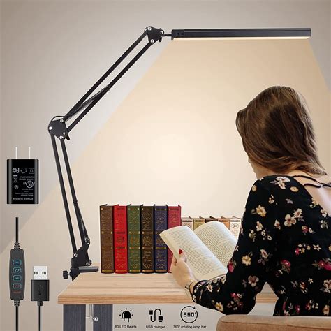 Led Desk Lamp With Clamp Swing Arm Desk Lamp Adjustable Desk Light