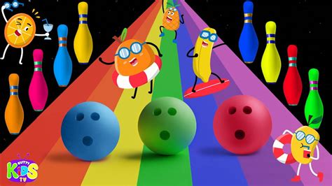 Bowling Ball Adventure For Kids Fruits With Bowling Pins Learn