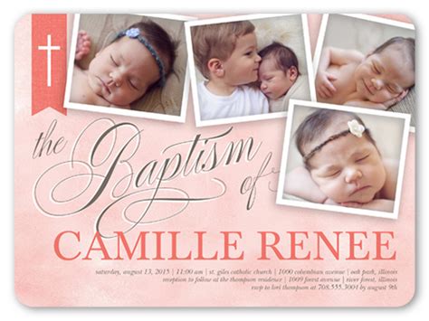 Cross Ribbon Girl X Baptism Invitations Shutterfly