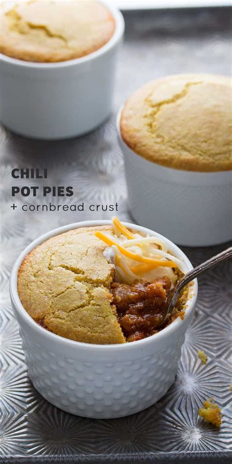 This is my favorite use for leftover cornbread. Chili Pot Pies with Cornbread Crust