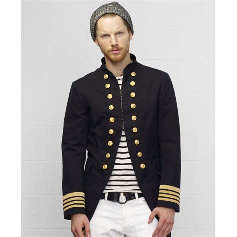 lyst denim and supply ralph lauren captains coat in black for men