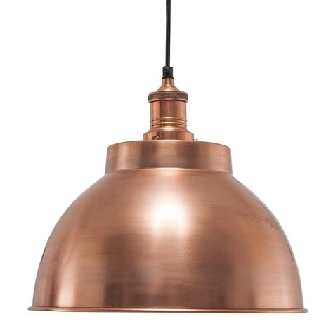 Vintage Industrial Style Metal Dome Lamp Shade Copper 13 Inch
