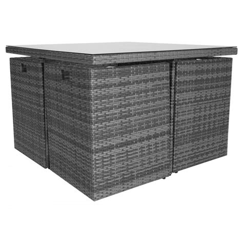 A wide variety of cube rattan garden furniture options are available to you, such as specific use. Charles Bentley 4 Seater Rattan Cube Dining Patio Garden Furniture Set - Grey - Garden from ...