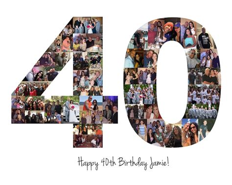 40th Birthday Party Decoration Photo Collage Sign Custom Etsy
