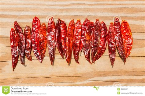 Chile De Arbol Seco Dried Hot Arbol Pepper Stock Image