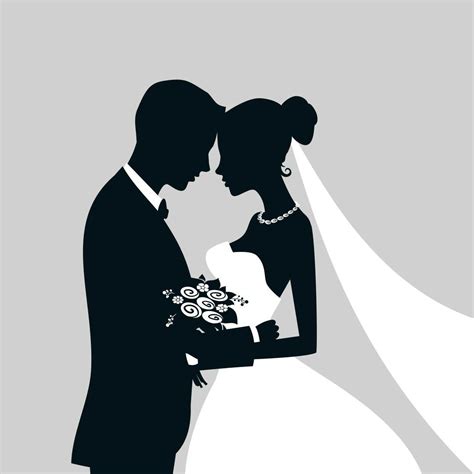 Wedding Silhouette Vector Teal And Black Wedding Ce