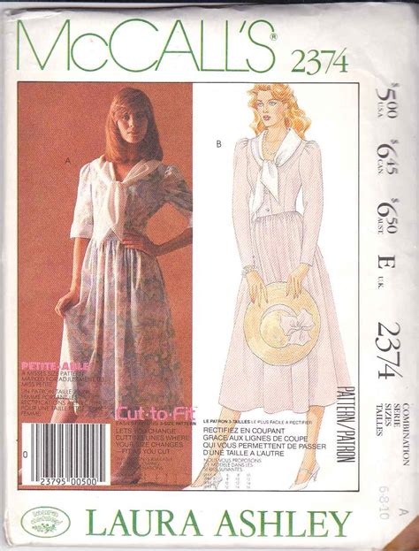 Mccalls Sewing Pattern 2374 Misses Size 6 10 Laura Ashley Short Long
