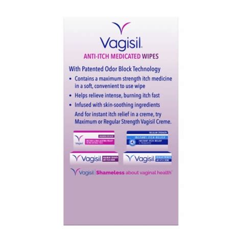 Vagisil Anti Itch Medicated Wipes Maximum Strength 12 Count 12 Count